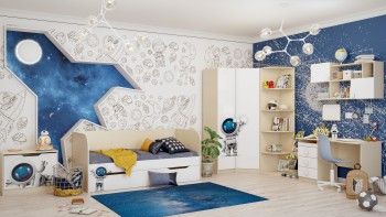 Детская комната Санни (Белый/корпус Клен) в Саянском - sayanskij.mebel54.com | фото