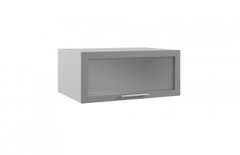 Гарда ГПГС 800 шкаф верхний горизонтальный глубокий со стеклом (Белый Эмалит/корпус Серый) в Саянском - sayanskij.mebel54.com | фото