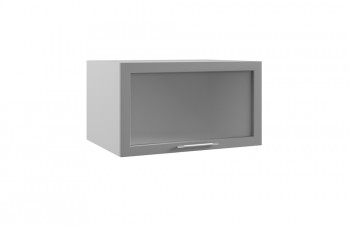 Гарда ГВПГС 800 шкаф верхний горизонтальный глубокий со стеклом высокий (Белый Эмалит/корпус Серый) в Саянском - sayanskij.mebel54.com | фото
