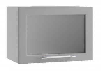 Гарда ПГС 500 шкаф верхний горизонтальный со стеклом (Белый Эмалит/корпус Серый) в Саянском - sayanskij.mebel54.com | фото