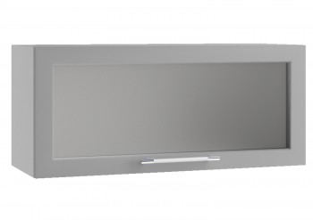 Гарда ПГС 800 шкаф верхний горизонтальный со стеклом (Белый Эмалит/корпус Серый) в Саянском - sayanskij.mebel54.com | фото