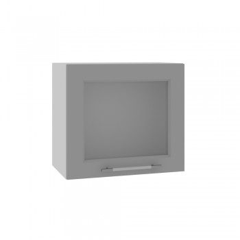 Гарда ВПГС 500 шкаф верхний горизонтальный со стеклом высокий (Белый Эмалит/корпус Серый) в Саянском - sayanskij.mebel54.com | фото