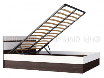Ким кровать с подъемным механизмом 1,4 (Венге/белый глянец) в Саянском - sayanskij.mebel54.com | фото
