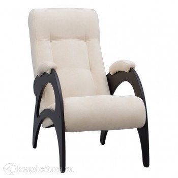 Кресло для отдыха Неаполь Модель 9 без лозы (Венге-эмаль/Ткань Ваниль Verona Vanilla) в Саянском - sayanskij.mebel54.com | фото