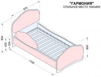 Кровать 160 Гармония 08 Шоколад (мягкий бортик) в Саянском - sayanskij.mebel54.com | фото