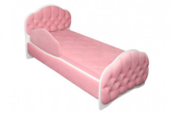 Кровать 160 Гармония 36 Светло-розовый (мягкий бортик) в Саянском - sayanskij.mebel54.com | фото