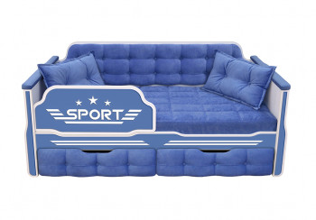 Кровать 160 серии Спорт 2 ящика 85 Синий (подушки) в Саянском - sayanskij.mebel54.com | фото