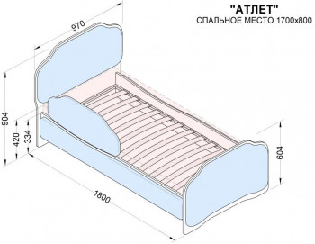 Кровать 170 Атлет 76 Зелёный (мягкий бортик) в Саянском - sayanskij.mebel54.com | фото