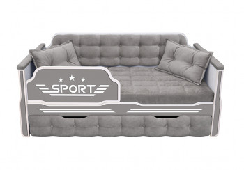 Кровать 170 серии Спорт 1 ящик 45 Серый (подушки) в Саянском - sayanskij.mebel54.com | фото