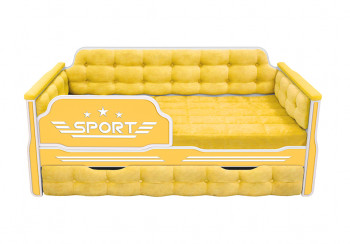 Кровать 170 серии Спорт 1 ящик 74 Жёлтый (мягкие боковые накладки) в Саянском - sayanskij.mebel54.com | фото