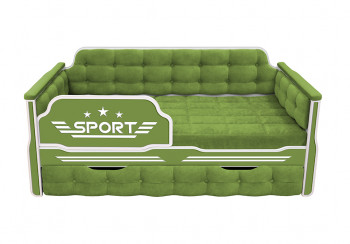 Кровать 170 серии Спорт 1 ящик 76 Зелёный (мягкие боковые накладки) в Саянском - sayanskij.mebel54.com | фото