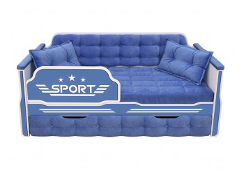 Кровать 170 серии Спорт 1 ящик 85 Синий (подушки) в Саянском - sayanskij.mebel54.com | фото