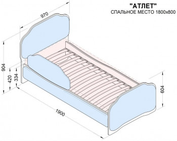 Кровать 180 Атлет 74 жёлтый (мягкий бортик) в Саянском - sayanskij.mebel54.com | фото