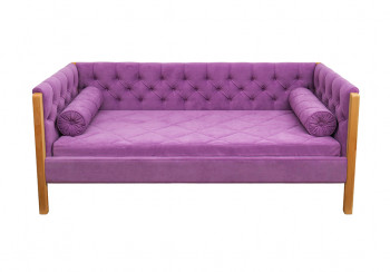 Кровать 180 серии Леди  32 Фиолетовый (подушка валик) в Саянском - sayanskij.mebel54.com | фото