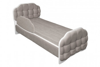 Кровать 190 Атлет Lux 96 Серый (мягкий бортик) в Саянском - sayanskij.mebel54.com | фото