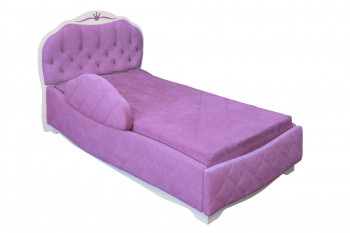 Кровать 190 Гармония Lux 67 Светло-фиолетовый (мягкий бортик) в Саянском - sayanskij.mebel54.com | фото
