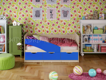 Кровать Бабочки 1,6м (Синий матовый) в Саянском - sayanskij.mebel54.com | фото
