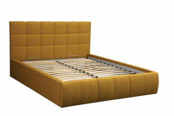 Кровать "Диана" ш. 1400 (Н=1010мм) (жаккард горчица) в Саянском - sayanskij.mebel54.com | фото