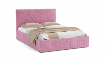 Кровать Гамма ш. 1400 (без основания для хранения) (велюр тенерифе розовый) в Саянском - sayanskij.mebel54.com | фото