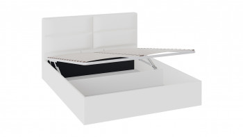 Кровать «Глосс» с мягкой обивкой и подъемным механизмом тип 1 (1400) (Белая) в Саянском - sayanskij.mebel54.com | фото
