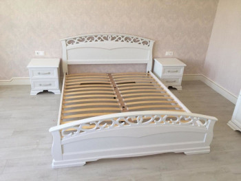 Кровать Грация-1 из массива сосны 900*2000 Белый античный в Саянском - sayanskij.mebel54.com | фото