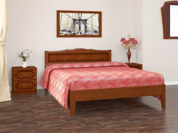 Кровать Карина-7 из массива сосны 1600*2000 Орех в Саянском - sayanskij.mebel54.com | фото