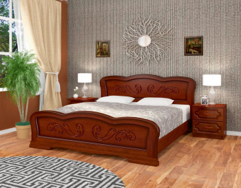 Кровать Карина-8 из массива сосны 1200*2000 Орех в Саянском - sayanskij.mebel54.com | фото