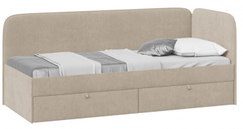 Кровать «Молли» с мягкой обивкой (900) тип 1 (Микровелюр Scandi Cream 03) в Саянском - sayanskij.mebel54.com | фото