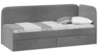Кровать «Молли» с мягкой обивкой (900) тип 1 (Микровелюр Scandi Graphite 22) в Саянском - sayanskij.mebel54.com | фото