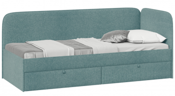 Кровать «Молли» с мягкой обивкой (900) тип 1 (Микровелюр Scandi Indigo 11) в Саянском - sayanskij.mebel54.com | фото