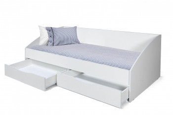 Кровать одинарная "Фея - 3" (симметричная) New/(белый / белый / ДВПО: белый) в Саянском - sayanskij.mebel54.com | фото