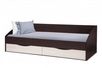 Кровать одинарная "Фея - 3" (симметричная) New (венге / вудлайн кремовый / ДВПО: белый) в Саянском - sayanskij.mebel54.com | фото