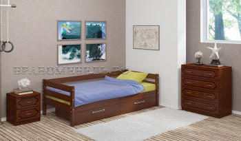 Кровать одинарная ГЛОРИЯ из массива сосны  900*2000 (Орех) в Саянском - sayanskij.mebel54.com | фото