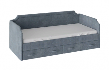 Кровать с мягкой обивкой и ящиками «Кантри» Тип 1 (900) (Замша синяя) в Саянском - sayanskij.mebel54.com | фото