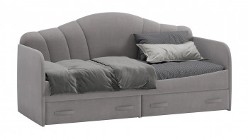 Кровать с мягкой спинкой и ящиками «Сабрина» 900 Светло-серый в Саянском - sayanskij.mebel54.com | фото