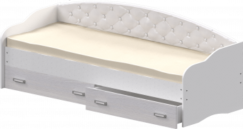 Кровать Софа-7 с мягкой спинкой (800х1900) Белый в Саянском - sayanskij.mebel54.com | фото