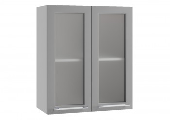 Лофт ПС 600 шкаф верхний со стеклом (Дуб бурый/корпус Серый) в Саянском - sayanskij.mebel54.com | фото