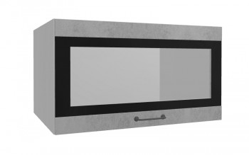 Лофт ВПГСФ 800 шкаф верхний горизонтальный со стеклом высокий с фотопечатью (Бетон светлый/корпус Серый) в Саянском - sayanskij.mebel54.com | фото