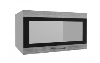 Лофт ВПГСФ 800 шкаф верхний горизонтальный со стеклом высокий с фотопечатью (Дуб майский/корпус Серый) в Саянском - sayanskij.mebel54.com | фото