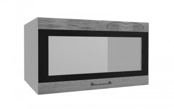 Лофт ВПГСФ 800 шкаф верхний горизонтальный со стеклом высокий с фотопечатью (Дуб цикорий/корпус Серый) в Саянском - sayanskij.mebel54.com | фото