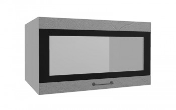 Лофт ВПГСФ 800 шкаф верхний горизонтальный со стеклом высокий с фотопечатью (Штукатурка серая/корпус Серый) в Саянском - sayanskij.mebel54.com | фото