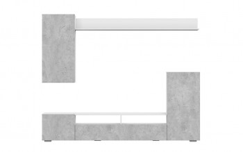 Мебель для гостиной МГС 4 (Белый/Цемент светлый) в Саянском - sayanskij.mebel54.com | фото