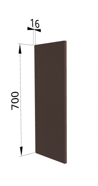 Панель торцевая П Квадро (для шкафа верхнего) Шоколад кожа в Саянском - sayanskij.mebel54.com | фото