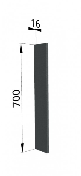Панель торцевая ПТ 400 Квадро (для шкафа торцевого верхнего) Железо в Саянском - sayanskij.mebel54.com | фото