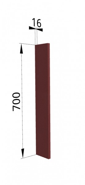 Панель торцевая ПТ 400 Квадро (для шкафа торцевого верхнего) Красная кожа в Саянском - sayanskij.mebel54.com | фото