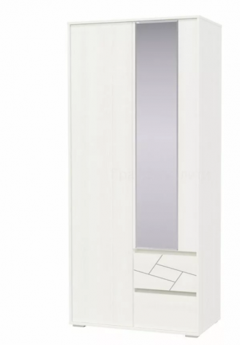 Шкаф 2-х дверный с ящиками Аделина 1000 Рамух белый в Саянском - sayanskij.mebel54.com | фото