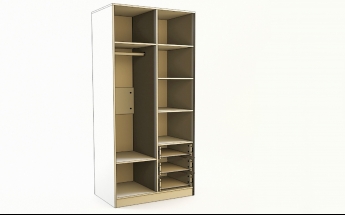 Шкаф 2-х створчатый с ящиками Классика (Белый/корпус Выбеленное дерево) в Саянском - sayanskij.mebel54.com | фото