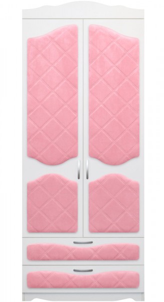 Шкаф 2-х створчатый с ящиками серии Иллюзия 36 Светло-розовый в Саянском - sayanskij.mebel54.com | фото