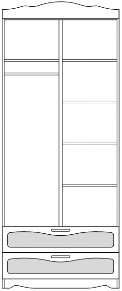 Шкаф 2-х створчатый с ящиками серии Иллюзия 67 Светло-фиолетовый в Саянском - sayanskij.mebel54.com | фото