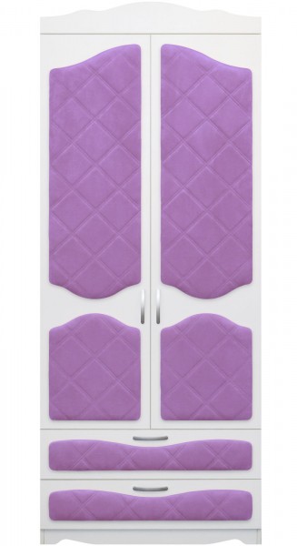 Шкаф 2-х створчатый с ящиками серии Иллюзия 67 Светло-фиолетовый в Саянском - sayanskij.mebel54.com | фото